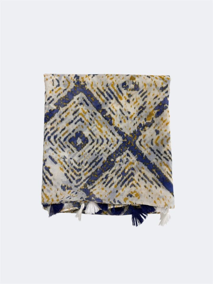 Desenli 90*190 Pamuklu Uzun Şal
