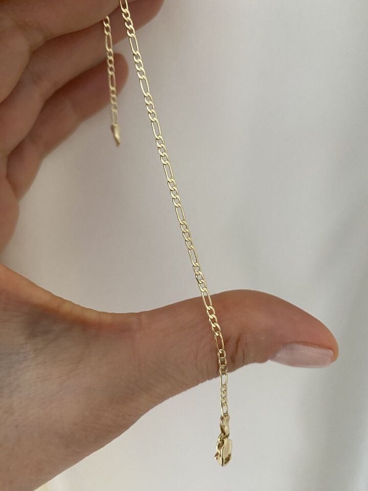 Unisex İnce Figaro Bileklik (19cm)