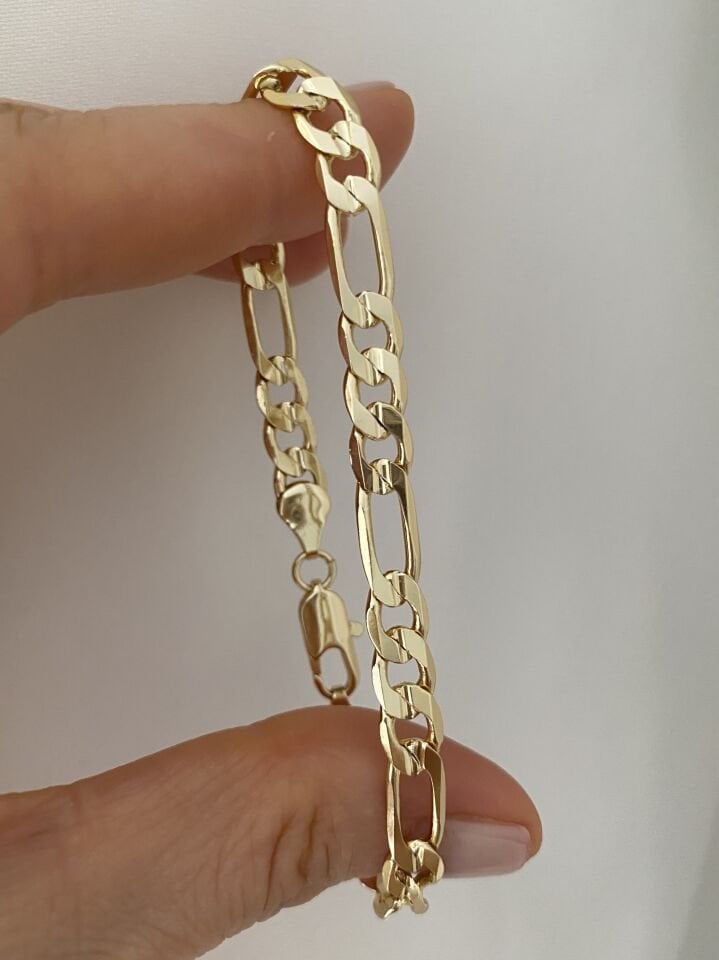 Unisex (5mm kalınlık) Figaro Bileklik (19cm)