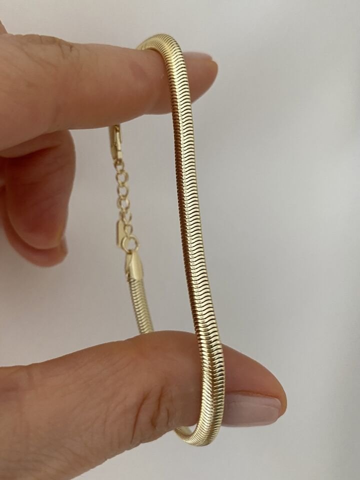 Unisex İtalyan Zincir Bileklik (17cm+3cm ek)