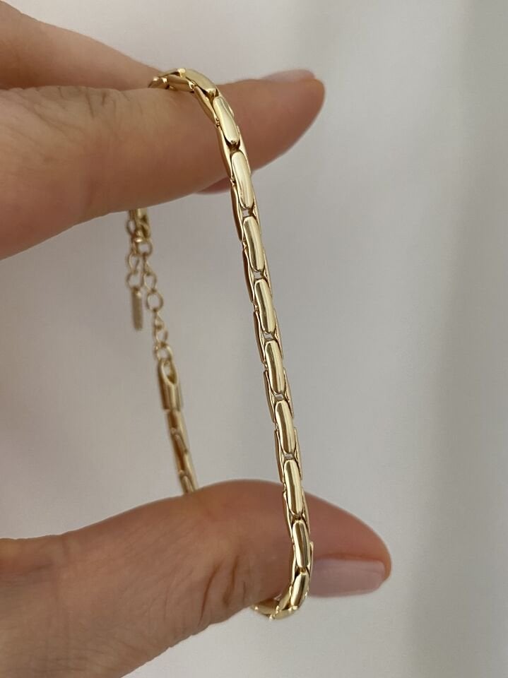 Unisex İnce Kilit Zincir Bileklik (17cm+3cm ek)