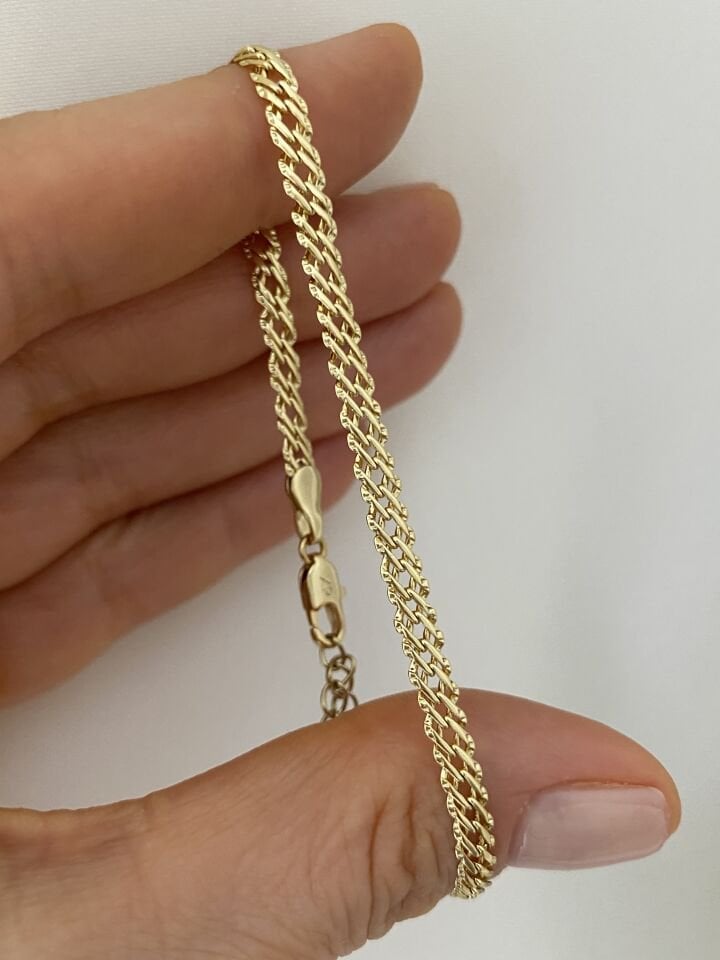 Unisex Balıksırtı Zincir Bileklik (17cm+3cm ek)