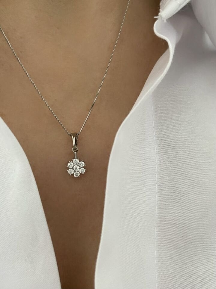 Özel Seri Minimal Çiçek Model Taşlı Set