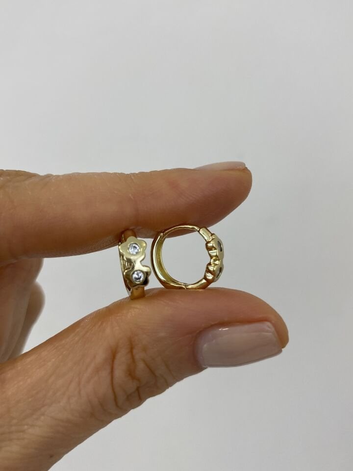 ''Özel Seri'' Çocuk İkili Çiçek Halka Küpe (1cm iç çap)