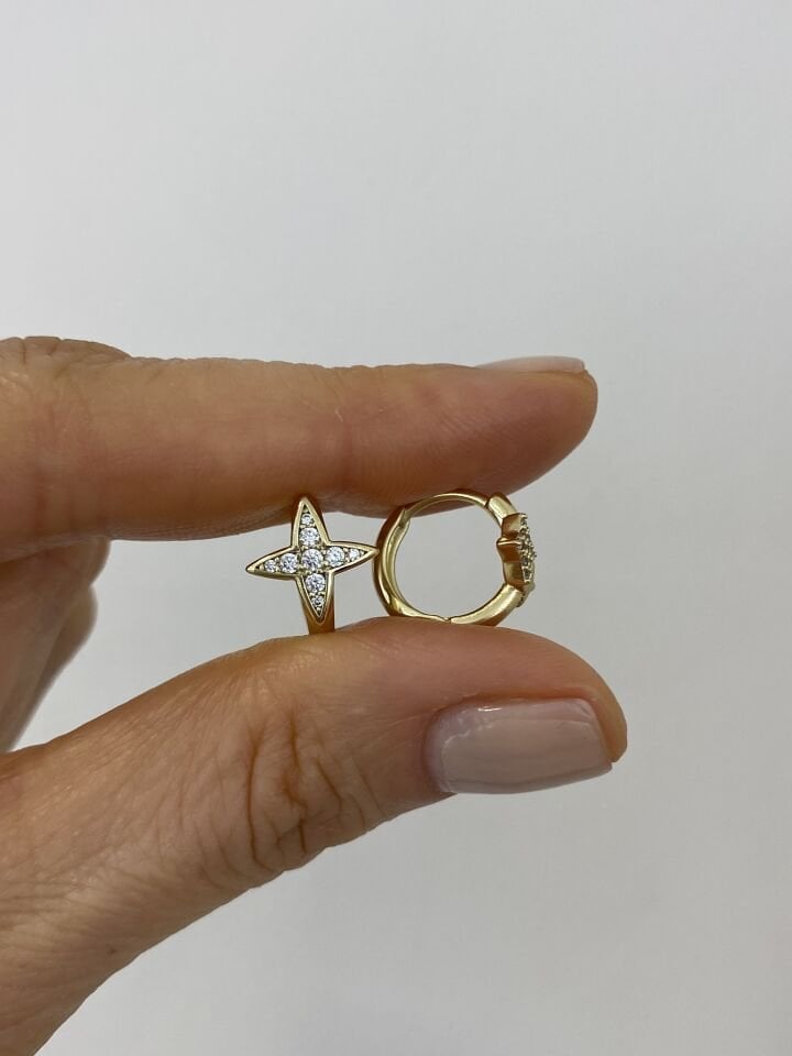 ''Özel Seri'' Minimal Kutup Yıldız Halka Küpe (1cm iç çapı)