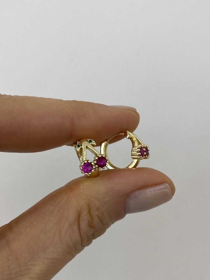 ''Özel Seri'' Çocuk Kiraz Halka Küpe (1cm iç çap)