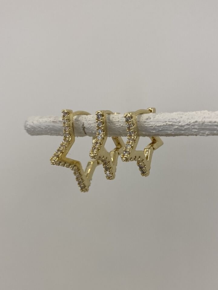 Üçlü Simple Star Detay Set Küpe