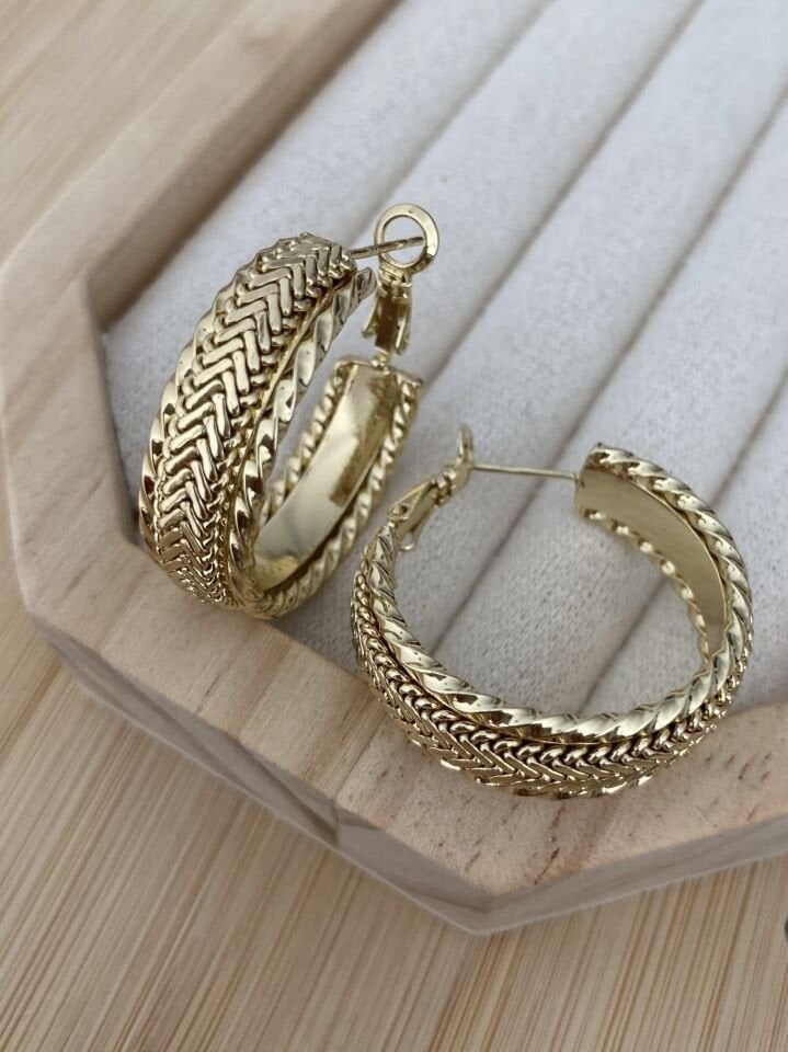 Kalın Balıksırtı Model Halka Küpe