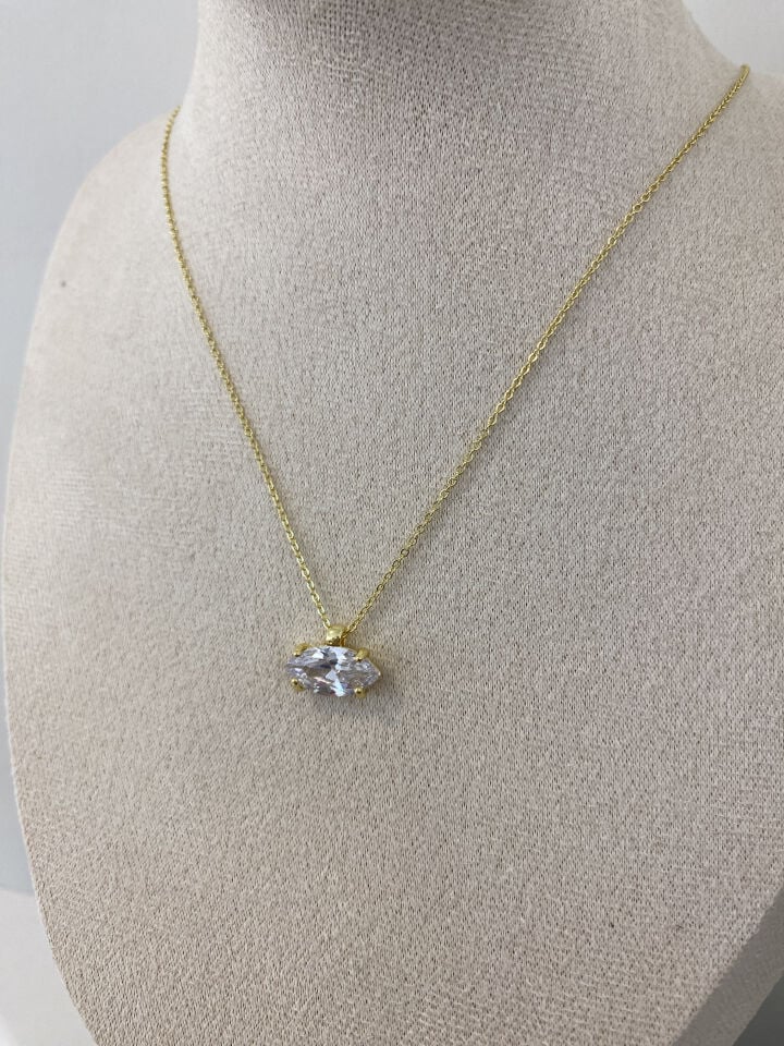 “Hailey” Markiz Kesim İnce Zincir Kolye (40cm+5cm ek)