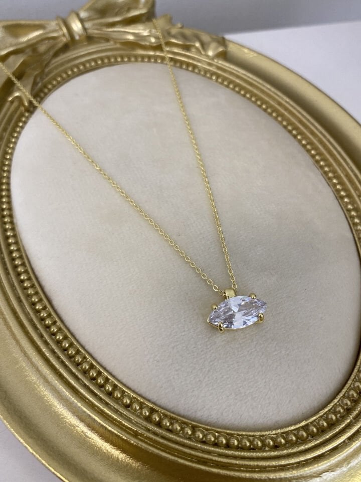 “Hailey” Markiz Kesim İnce Zincir Kolye (40cm+5cm ek)