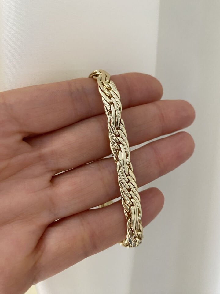 Dokulu Dalga Desen Bileklik (17cm+5cm ek)