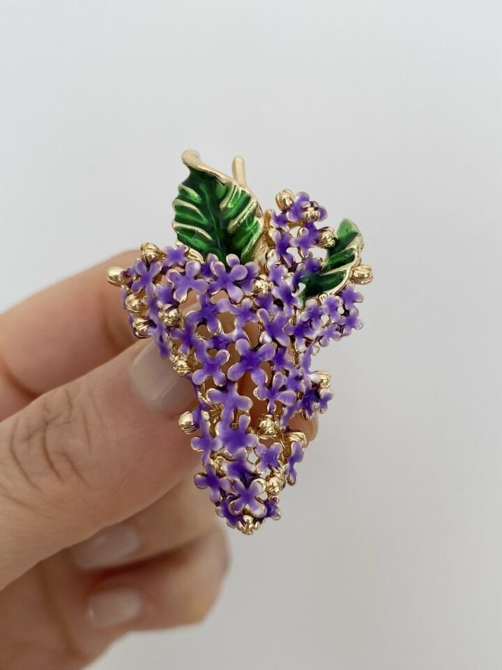 Mor Sümbül Salkım Broş