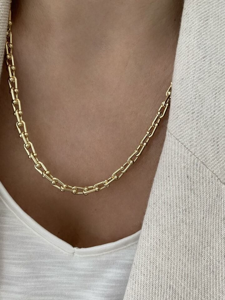 Tamtur Çivi Detay Ataç Kolye (50cm+5cm ek)