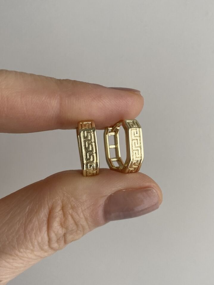 ''Özel Seri'' Greek Model Geometrik Halka Küpe (1,7cm iç boy)