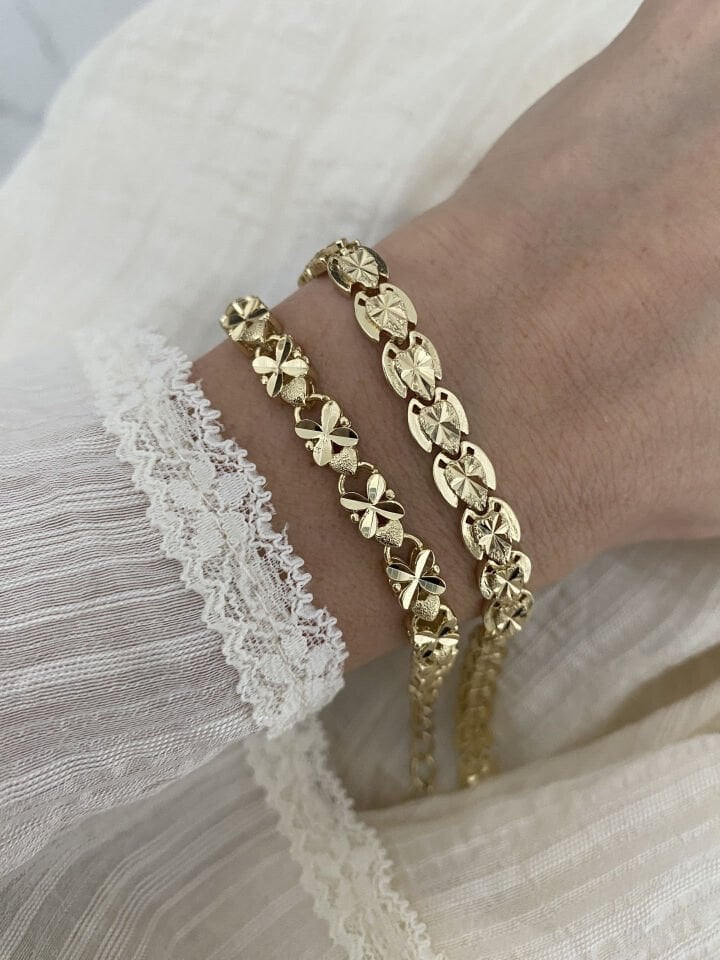 ''Özel Seri'' Lazer Kesim Yıldız Detaylı Damla Model Bileklik (18cm)