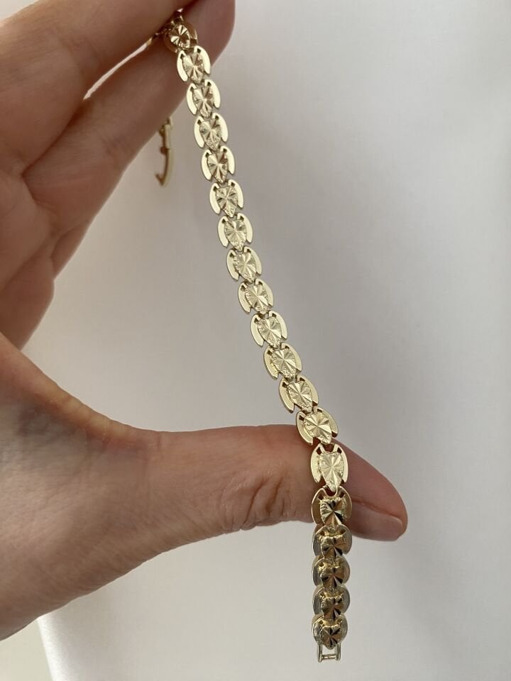 ''Özel Seri'' Lazer Kesim Yıldız Detaylı Damla Model Bileklik (18cm)