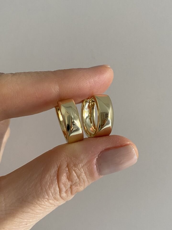 ''Özel Seri'' Yansımalı Prizma Model Plaka Halka Küpe (1,5cm iç çap)