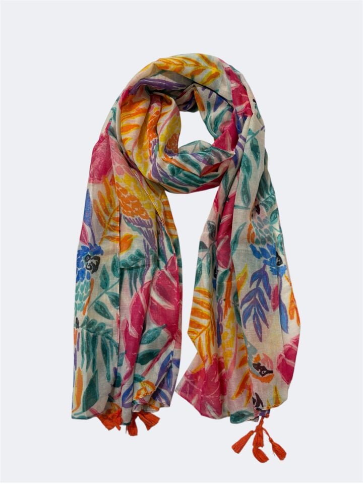 Desenli 90*190 Pamuklu Uzun Şal