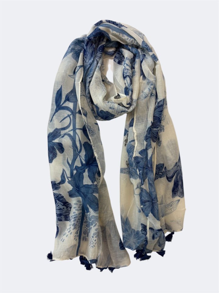 Desenli 90*190 Pamuklu Uzun Şal