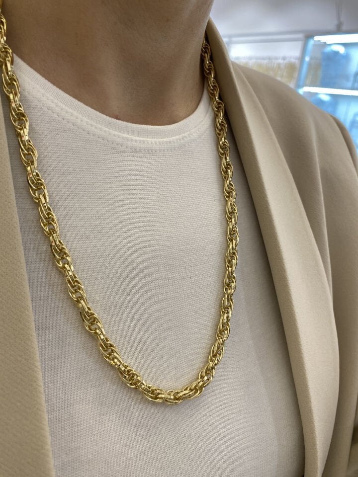 Kalın Halat Zincir Kolye (60cm)