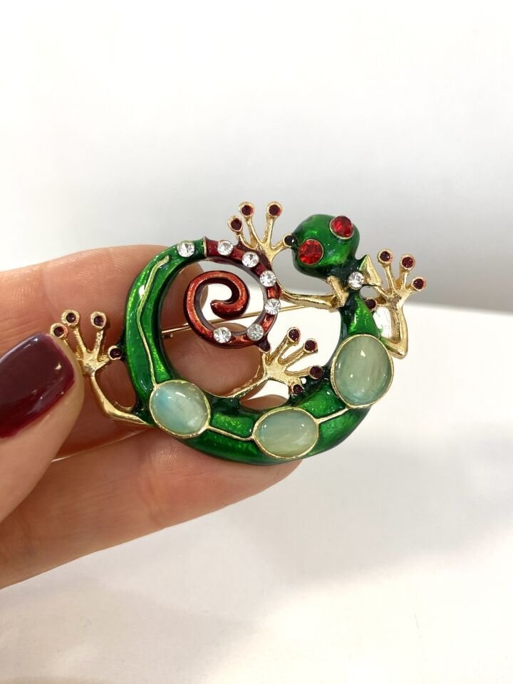 Süslü Kertenkele Broş