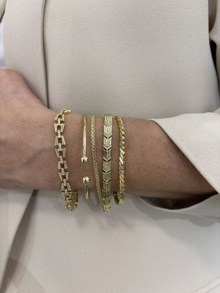 Taşlı Merdiven Model Bileklik (17cm+ek)