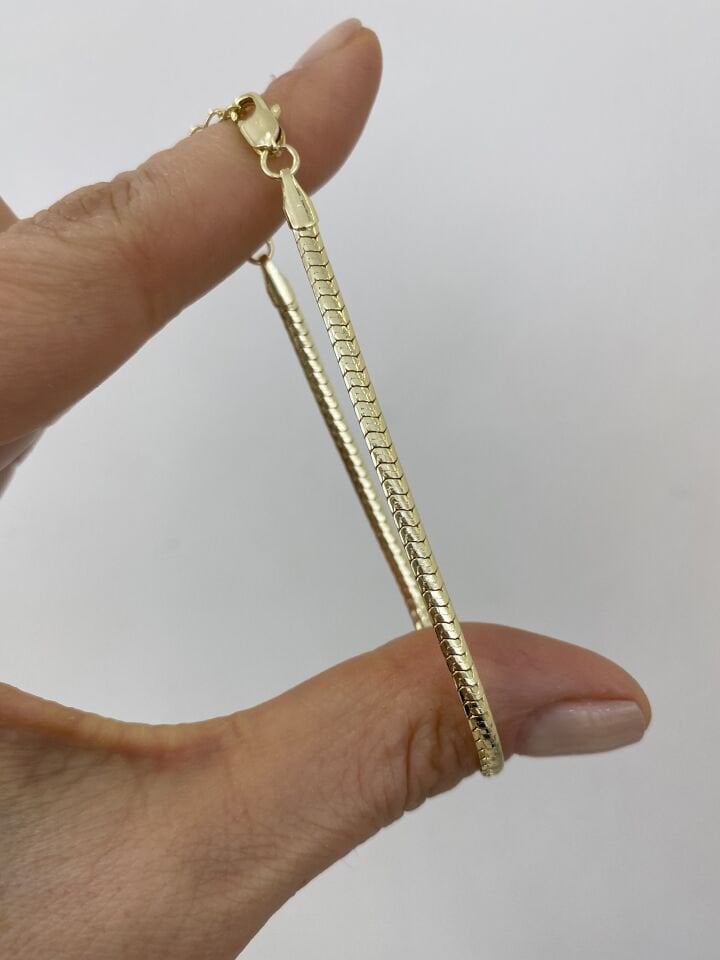 Yassı Balıksırtı Zincir Bileklik (17cm)