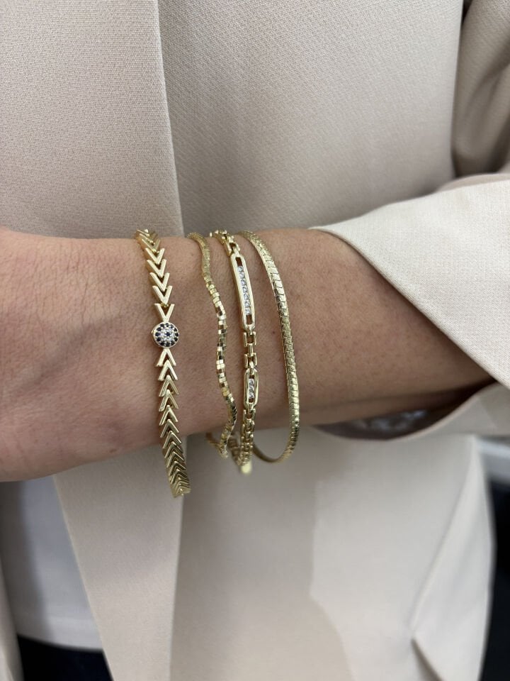 Yassı Balıksırtı Zincir Bileklik (17cm)