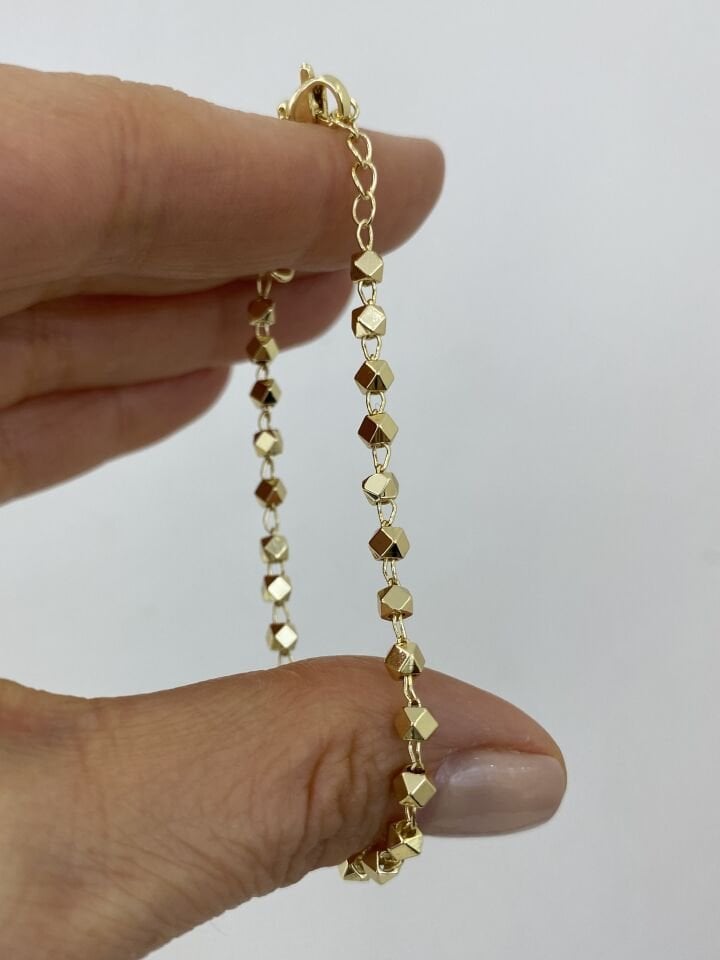 Yansımalı Geometrik Model Zincir Bileklik (17cm+ek)