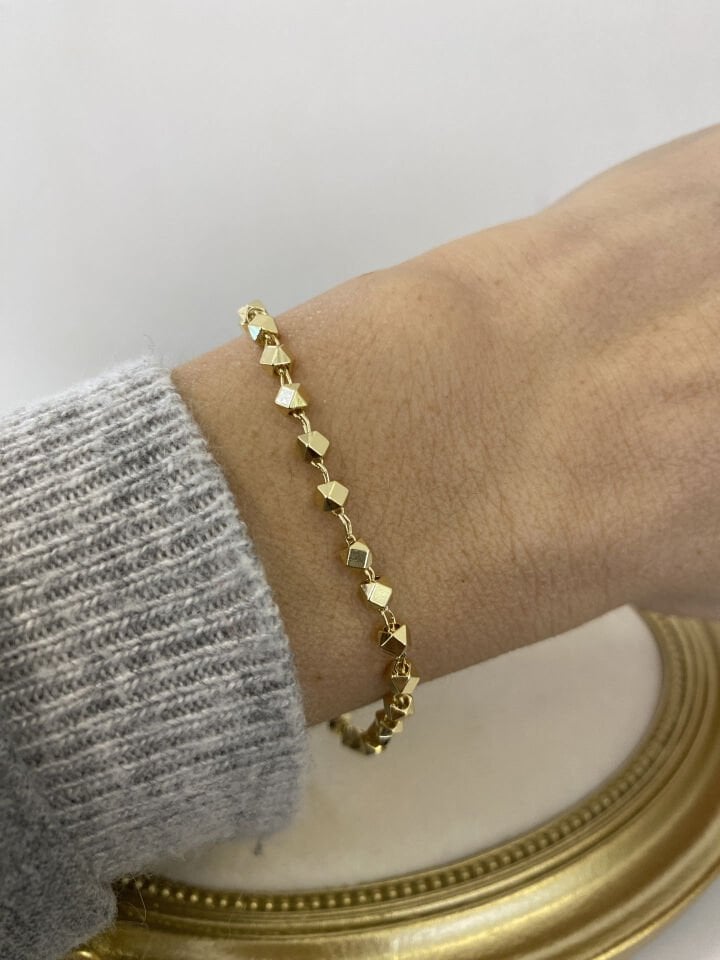 Yansımalı Geometrik Model Zincir Bileklik (17cm+ek)