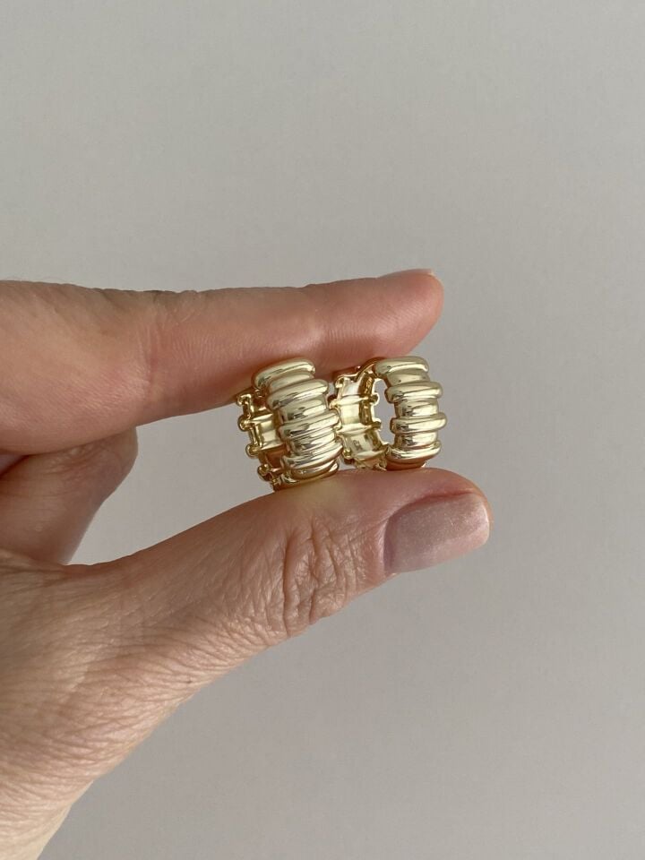 Özel Seri Merdiven Model Halka Küpe (İç çapı:1,5 cm)