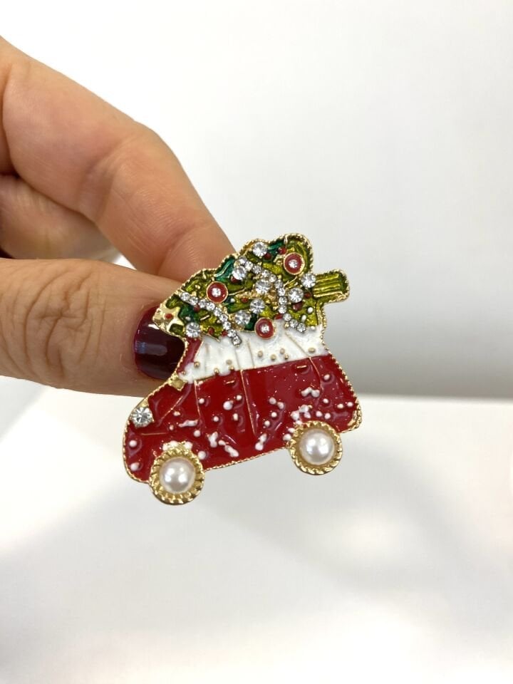 Yılbaşı Arabası Broşu