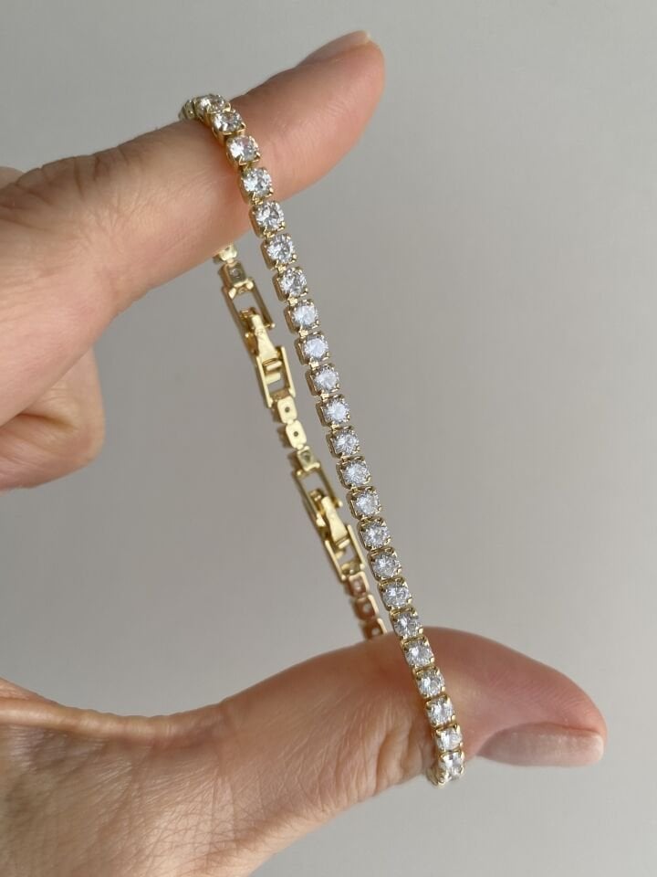 Özel Seri Spor Su Yolu Bileklik (3mm/17cm+ek) Gold Renk
