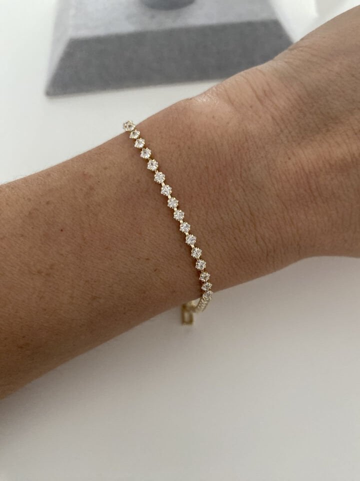 Altın Kaplama Spor Su Yolu Bileklik (1mm/17cm+ek) Gold Renk