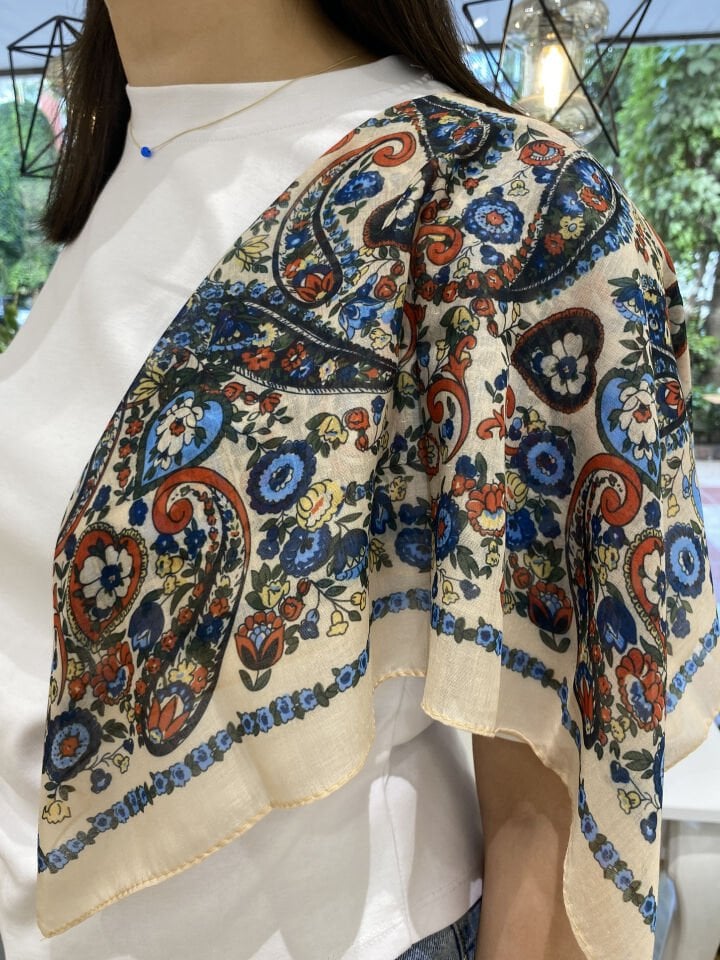 55*55 Pamuk Dokulu Bandana Fular