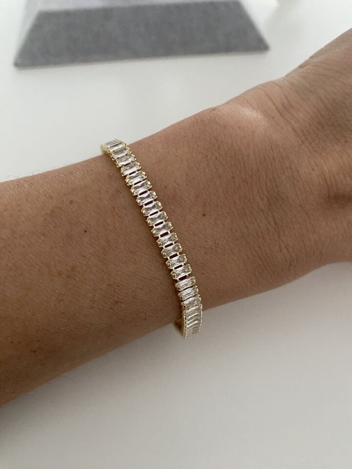 Altın Kaplama Baget Kesim Spor Su Yolu Bileklik (5mm/17cm+3cm) Gold Renk
