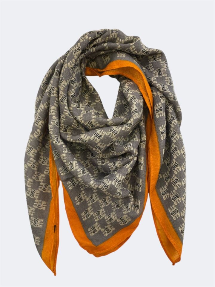 Desenli 90*90 Pamuklu Eşarp Şal