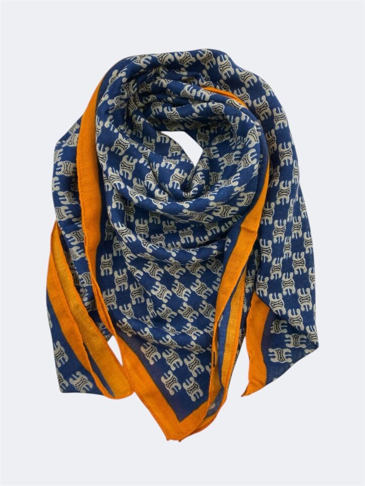 Desenli 90*90 Pamuklu Eşarp Şal