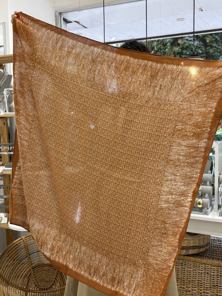 Desenli 90*90 Pamuklu Eşarp Şal