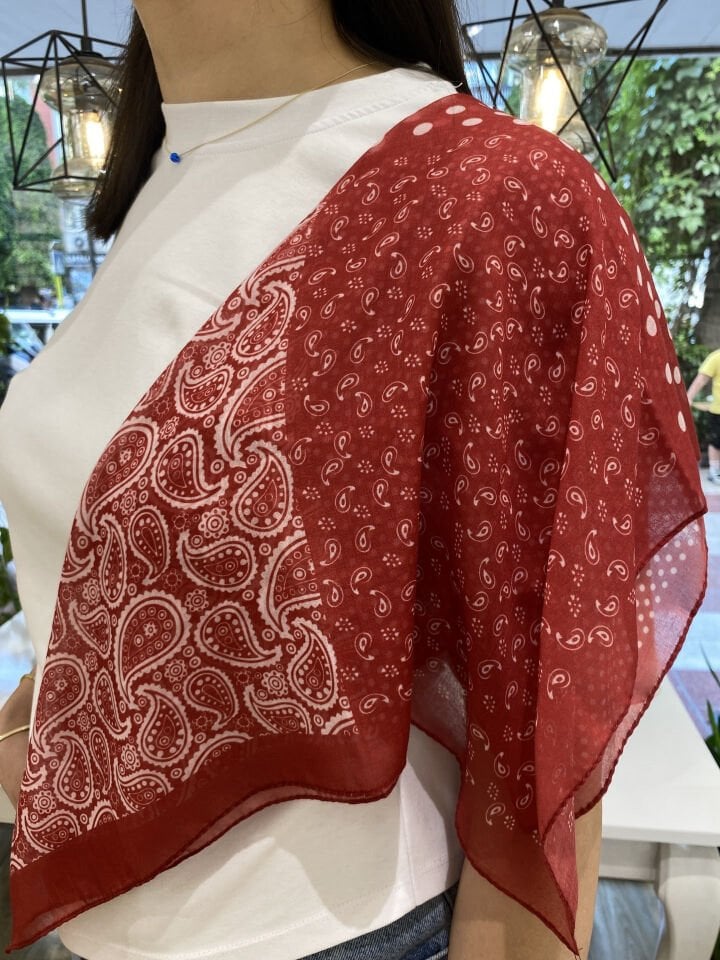 55*55 Pamuk Dokulu Bandana Fular