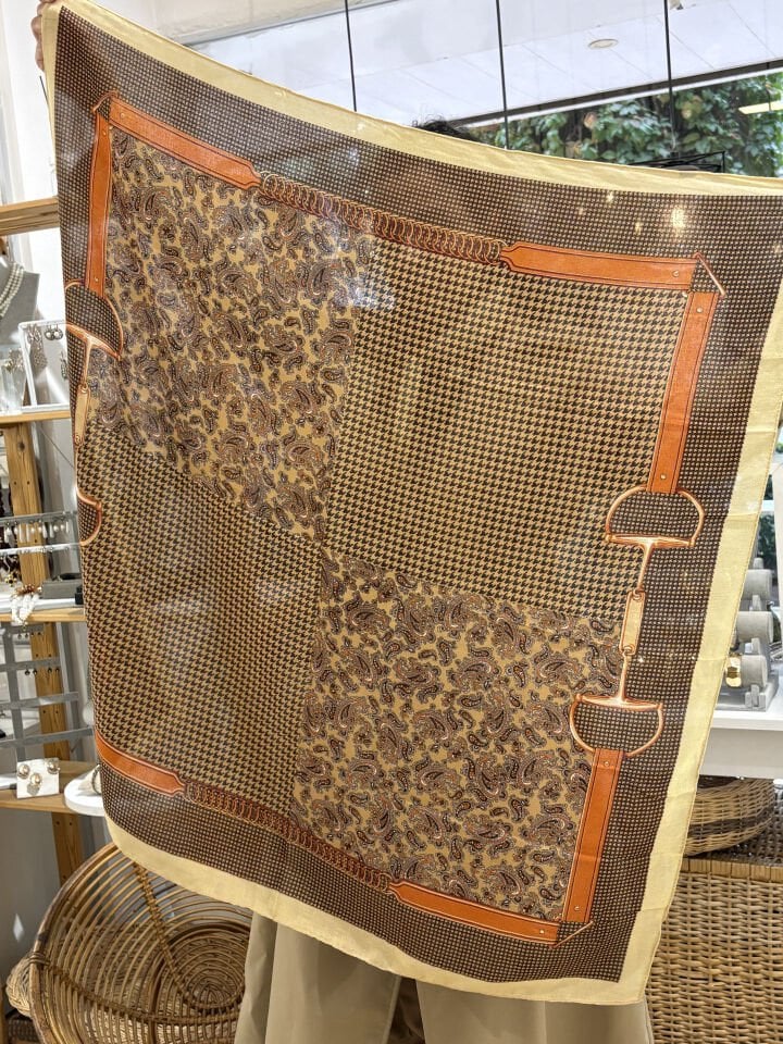 Desenli 90*90 Pamuklu Eşarp Şal