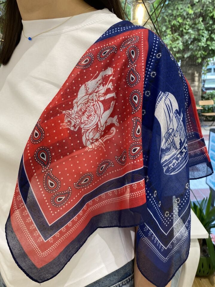 55*55 Pamuk Dokulu Bandana Fular