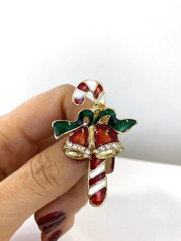 Çanlı Baston Şeker Broşu