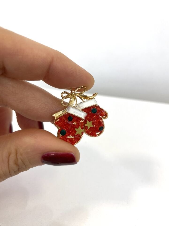 Gold Yıldızlı Eldiven Broş