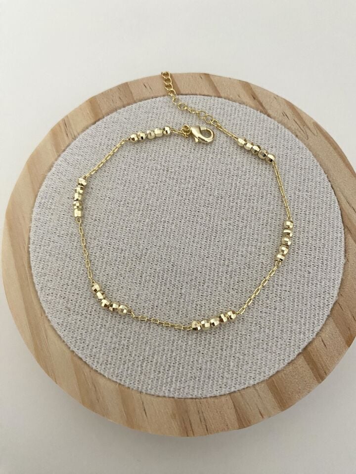 Altın Kaplama Dorika Detaylı Halhal (20cm+6cm ek)