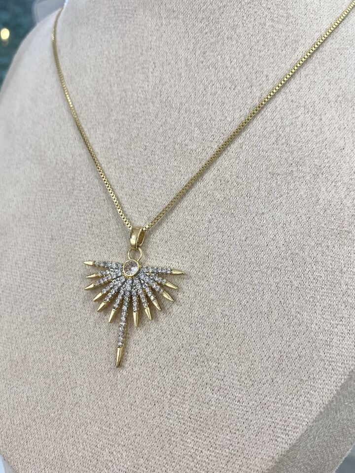 Altın Kaplama Simurg Figür Uzun Kolye (60cm)