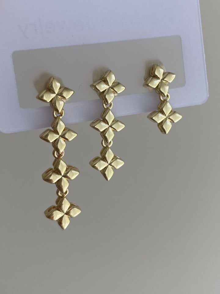 Altın Kaplama Üçlü Motif Set Küpe