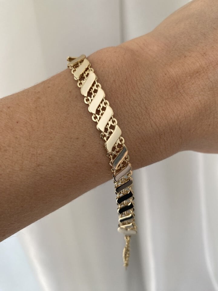 ''Özel Seri'' Plaka Detaylı Örgü Bileklik