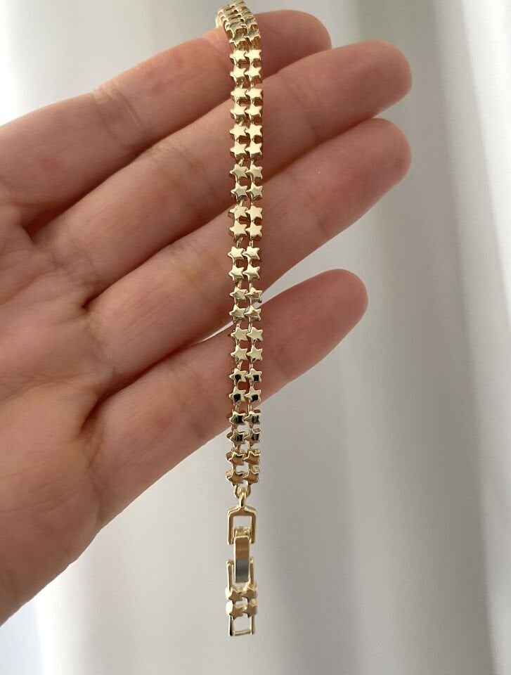 ''Özel Seri'' Çift Sıra Yıldız Plaka Bileklik