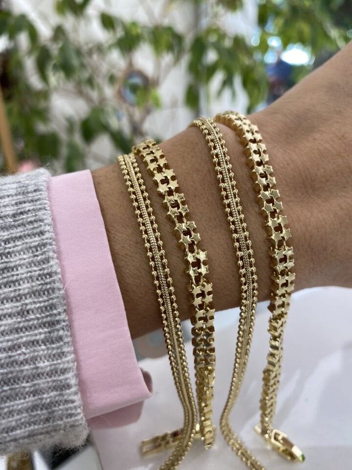 ''Özel Seri'' Çift Sıra Yıldız Plaka Bileklik